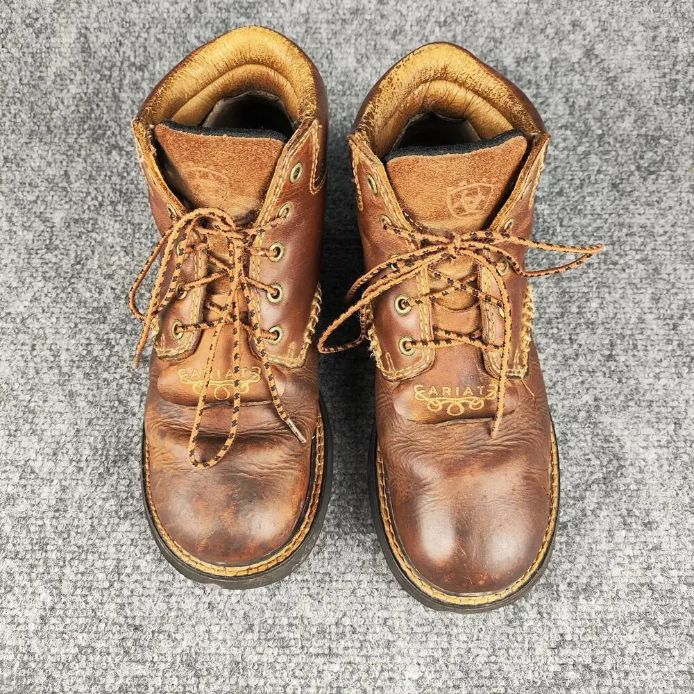 Ariat Boots Mens Size 5.5 Brown Leather Chukka Ankle Work Lace Up Round Toe